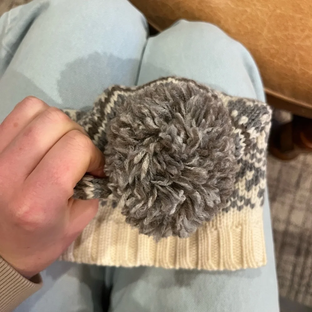 Banana Republic Extra Fine Merino Wool Knit Beanie with Pom Pom Detailing Hat